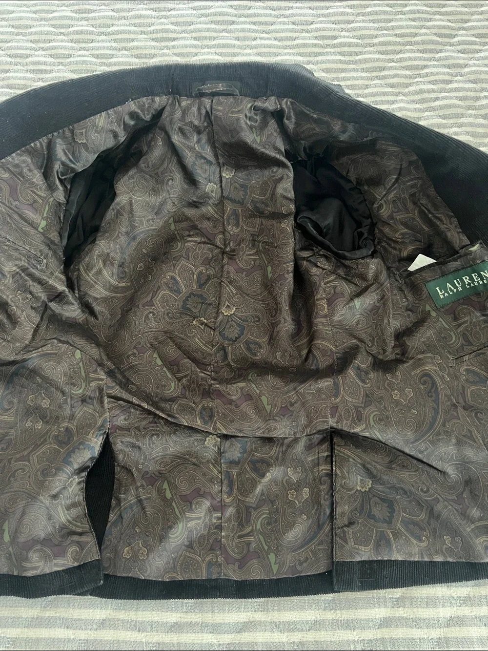 Lauren Ralph Lauren Boys Black Corduroy Blazer Jacket Size 8 Regular